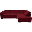 ECKSOFA in Chenille Rot  284/205 cm  - Rot/Schwarz, Design, Kunststoff/Textil (284/205cm) - Xora