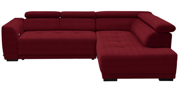 ECKSOFA in Chenille Rot 284/205 cm - Rot/Schwarz, Design, Kunststoff/Textil (284/205cm) - Xora