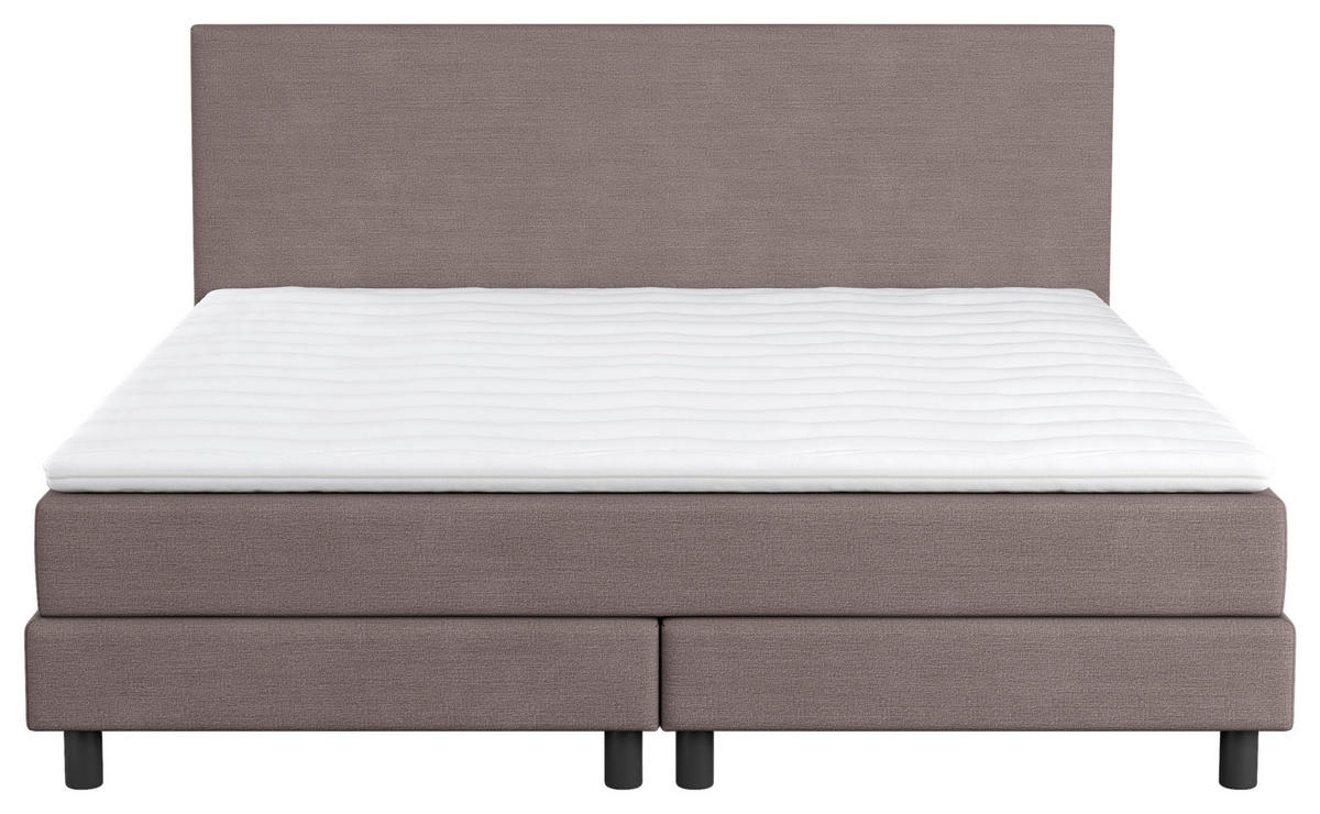 BOXBETT 160/200 cm  in Taupe  - Taupe/Schwarz, Modern, Holzwerkstoff/Textil (160/200cm) - MID.YOU