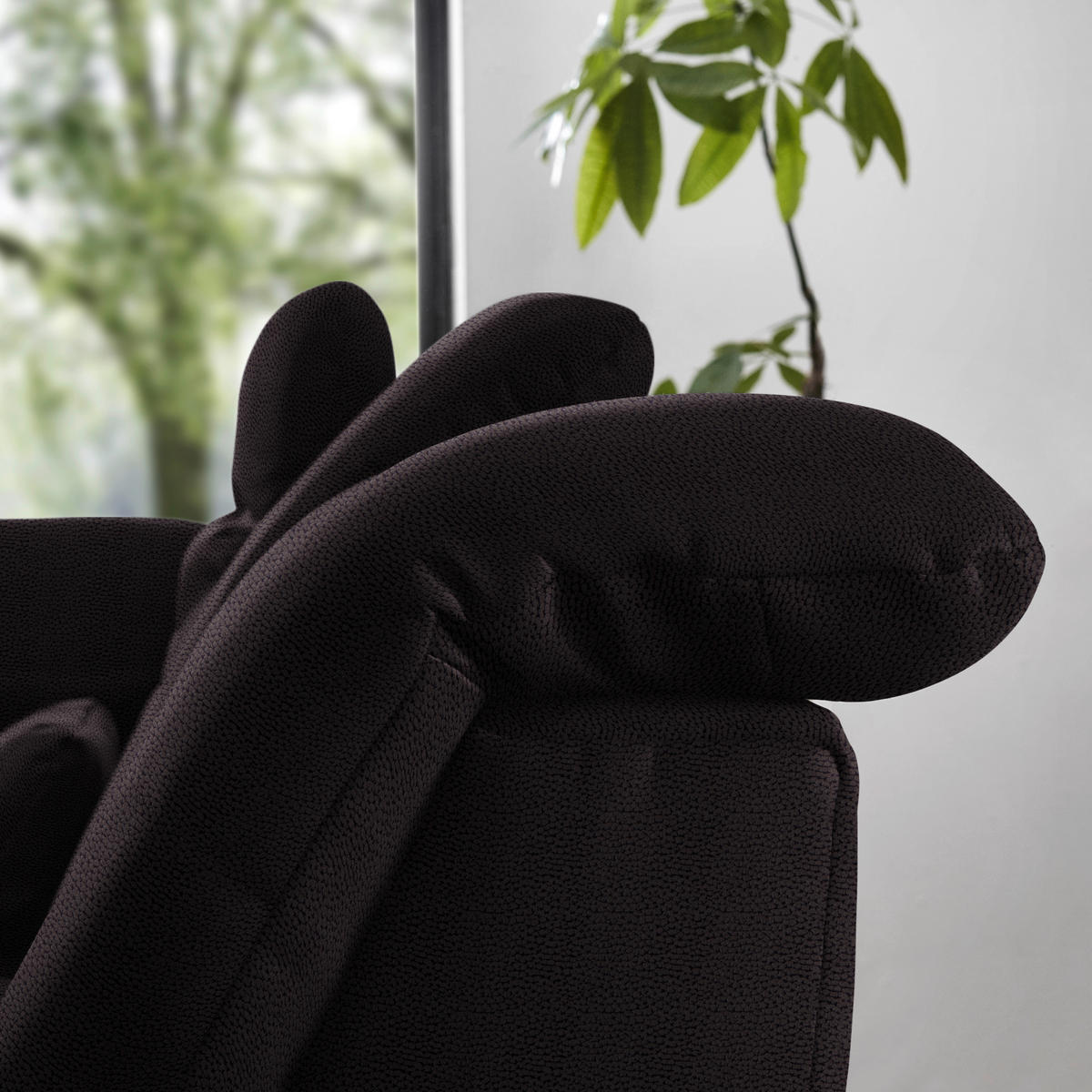 ECKSOFA Flachgewebe Anthrazit  - Chromfarben/Anthrazit, Design, Textil (195/309cm) - Beldomo Style