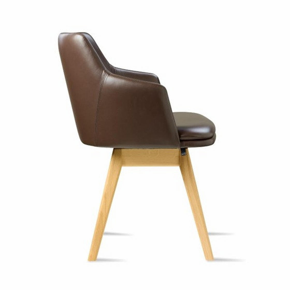 SNURRSTOL  i brun, ekfärgad  - brun/ekfärgad, Design, läder/trä (57/78/55cm) - Skovby