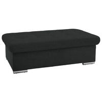 HOCKER in Textil Schwarz  - Silberfarben/Schwarz, Design, Textil/Metall (137/43/74cm) - Cantus