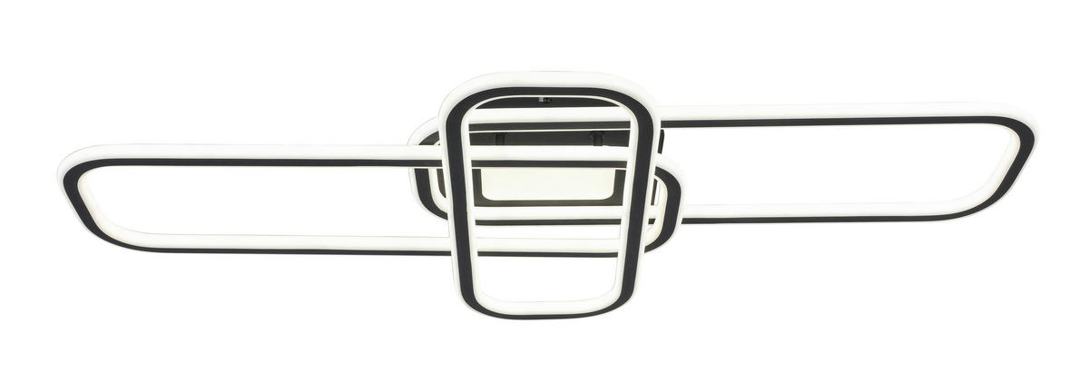 STROPNÍ LED SVÍTIDLO, 103/46/11 cm - bílá/černá, Design, kov/plast (103/46/11cm) - Novel