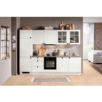 KÜCHENBLOCK IP4250 300 cm  in Braun, Weiß  - Schwarz/Weiß, Basics, Holzwerkstoff/Metall (300cm) - Impuls