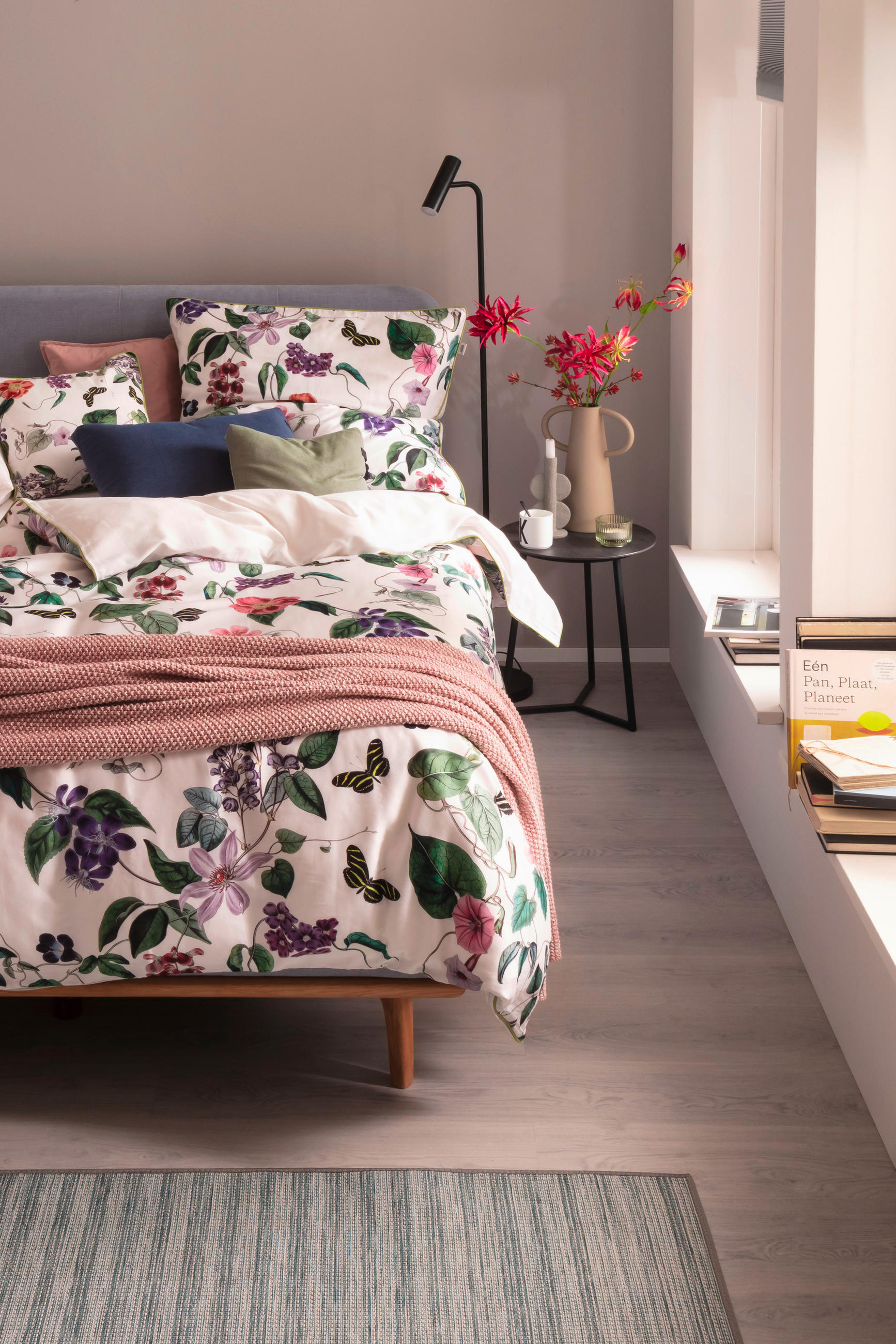 WENDEBETTWÄSCHE SW-Blossom Satin 155/220 cm  - Multicolor/Creme, Basics, Textil (155/220cm) - Schöner Wohnen