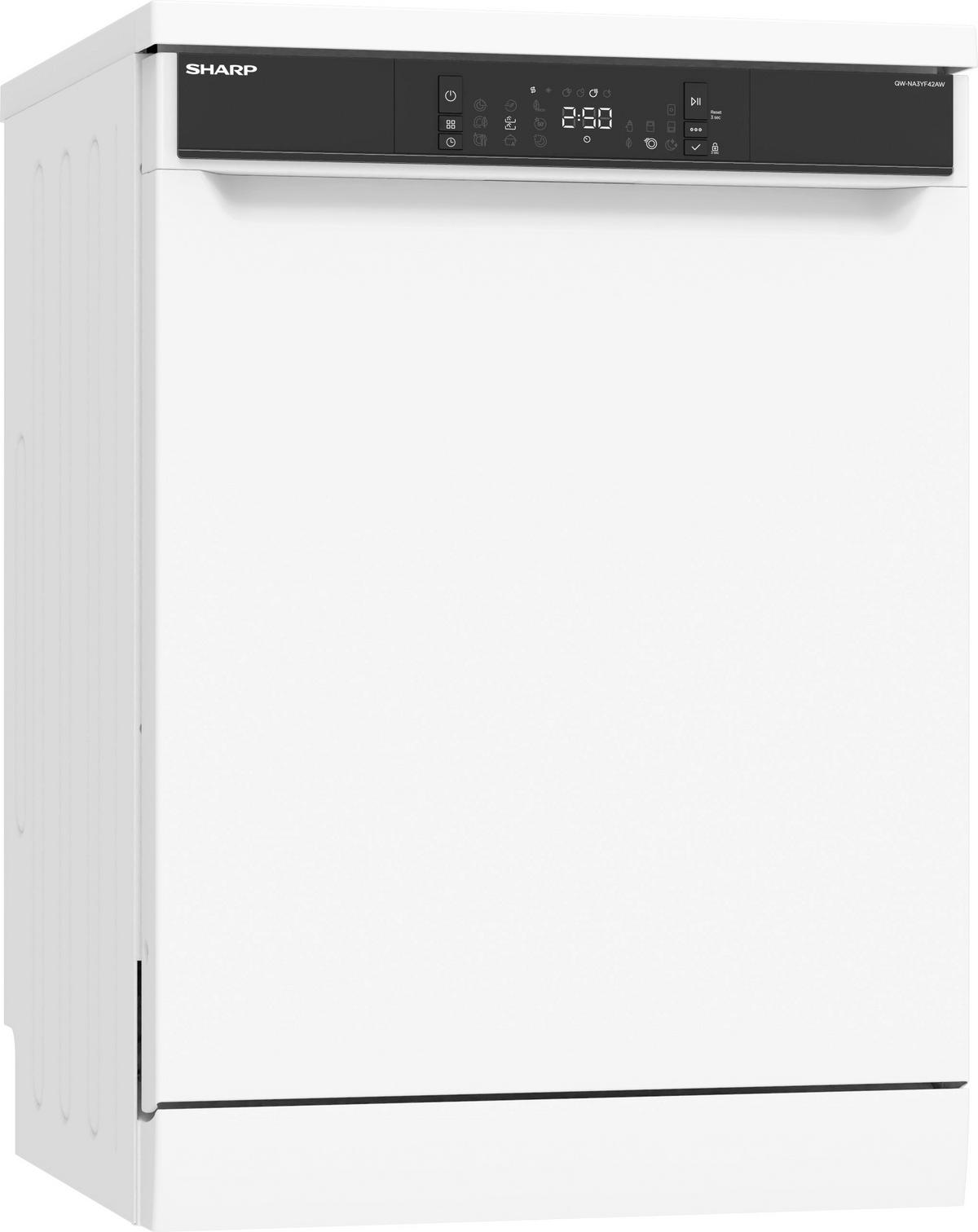 GESCHIRRSPÜLER QW-NA3YF42AW-DE  - Weiß, KONVENTIONELL, Kunststoff/Metall (59,8/85/59,8cm) - Sharp