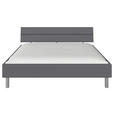 BETT 180/200 cm  in Grau  - Alufarben/Grau, Design, Holzwerkstoff/Metall (180/200cm) - Carryhome