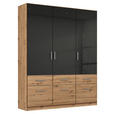 KLEIDERSCHRANK  in Dunkelgrau, Eiche Artisan  - Dunkelgrau/Silberfarben, Design, Holzwerkstoff/Kunststoff (136/197/54cm) - Carryhome