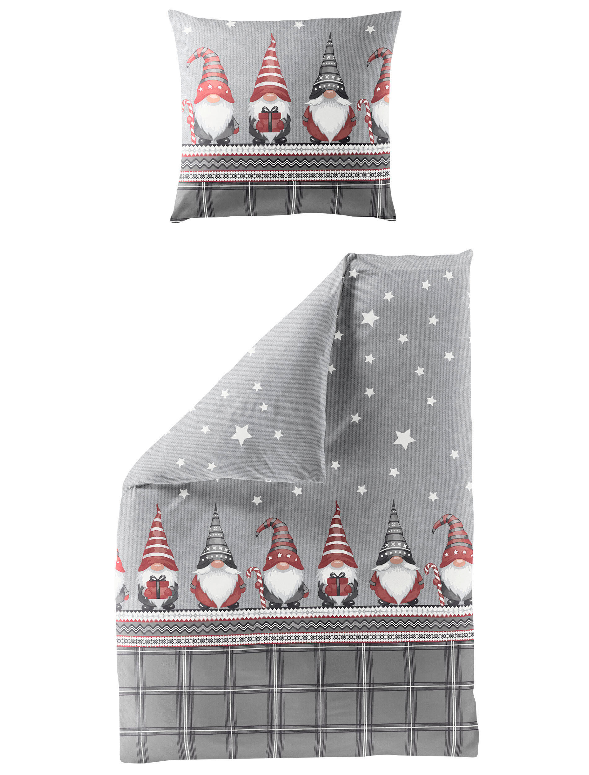 BETTWÄSCHE 2-teilig Biber 155/220 cm  - Grauweiß, Design, Textil (155/220cm) - Bierbaum