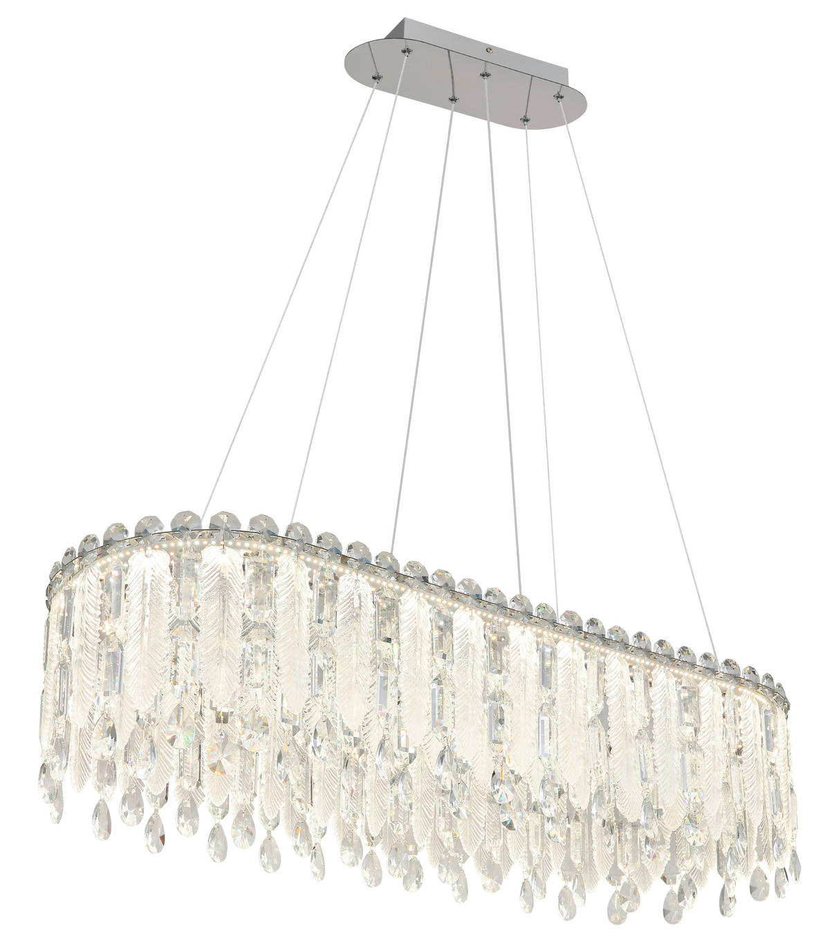LED-HÄNGELEUCHTE 99/36/120 cm  - Klar/Chromfarben, LIFESTYLE, Glas/Kunststoff (99/36/120cm) - Globo