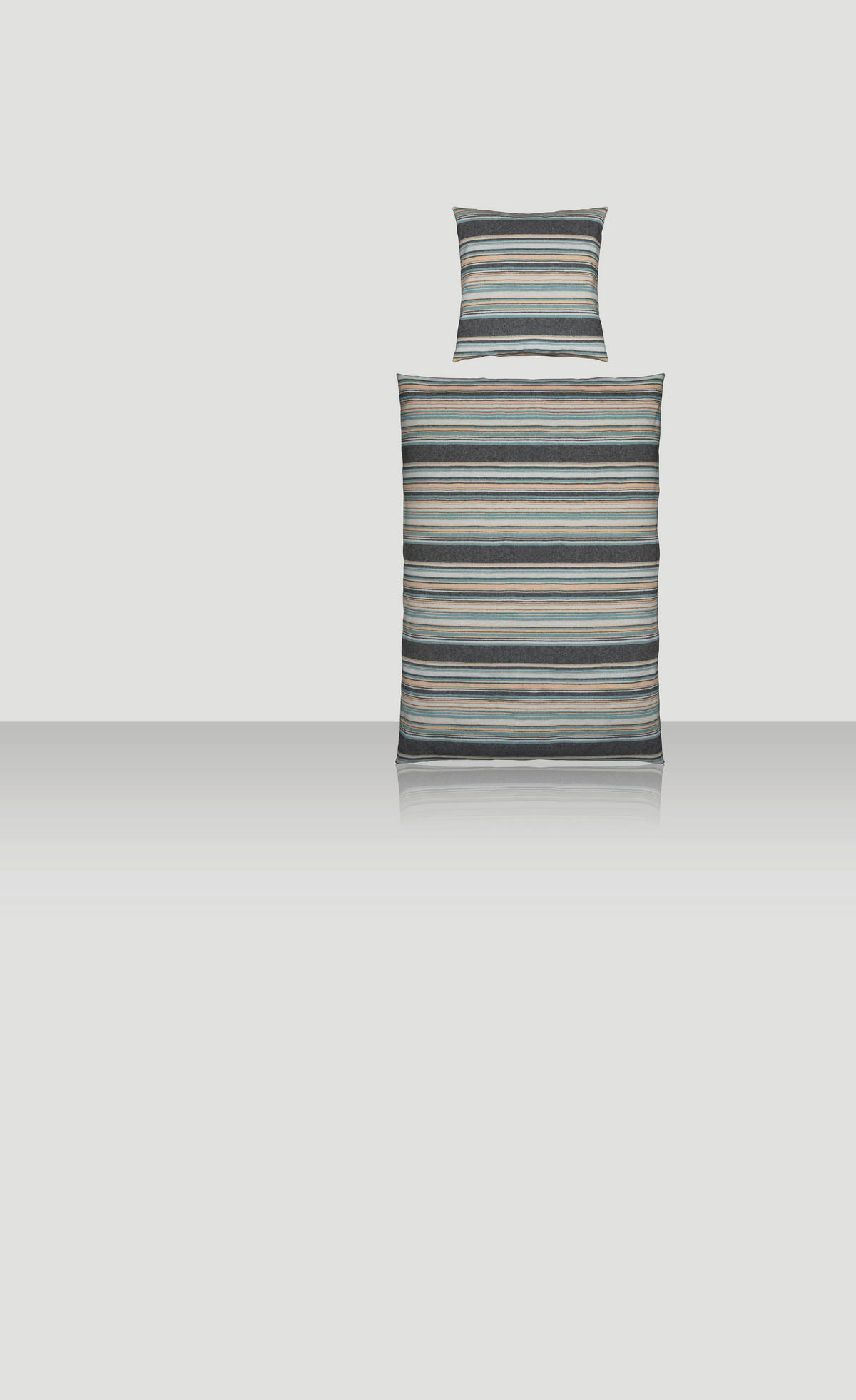 BETTWÄSCHE Flanell 155/220 cm  - Blau/Beige, Basics, Textil (155/220cm) - Novel
