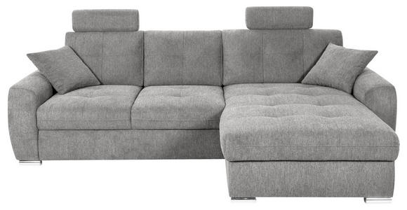 ECKSOFA in Mikrofaser Grau  - Chromfarben/Grau, MODERN, Kunststoff/Textil (276/193cm) - Hom`in