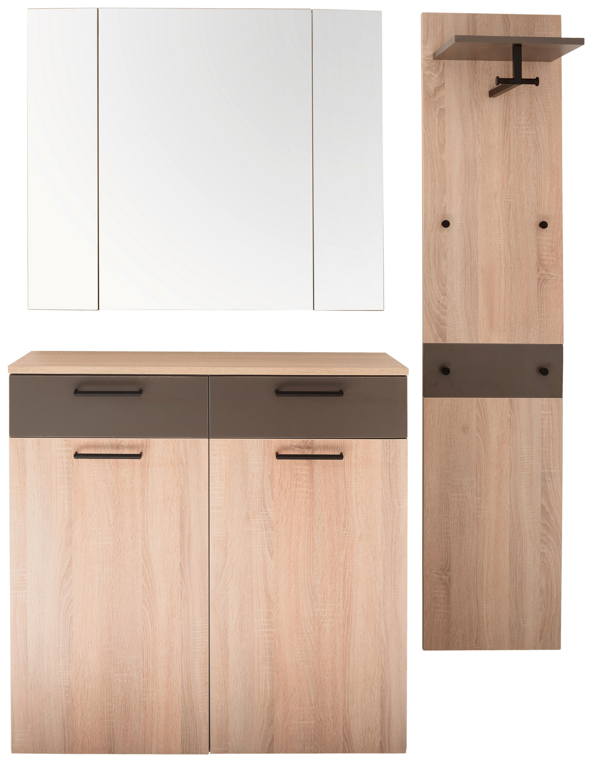 GARDEROBE 3-teilig  in 150/200/38 cm  - Eichefarben/Braun, Konventionell, Holzwerkstoff (150/200/38cm) - Moderano