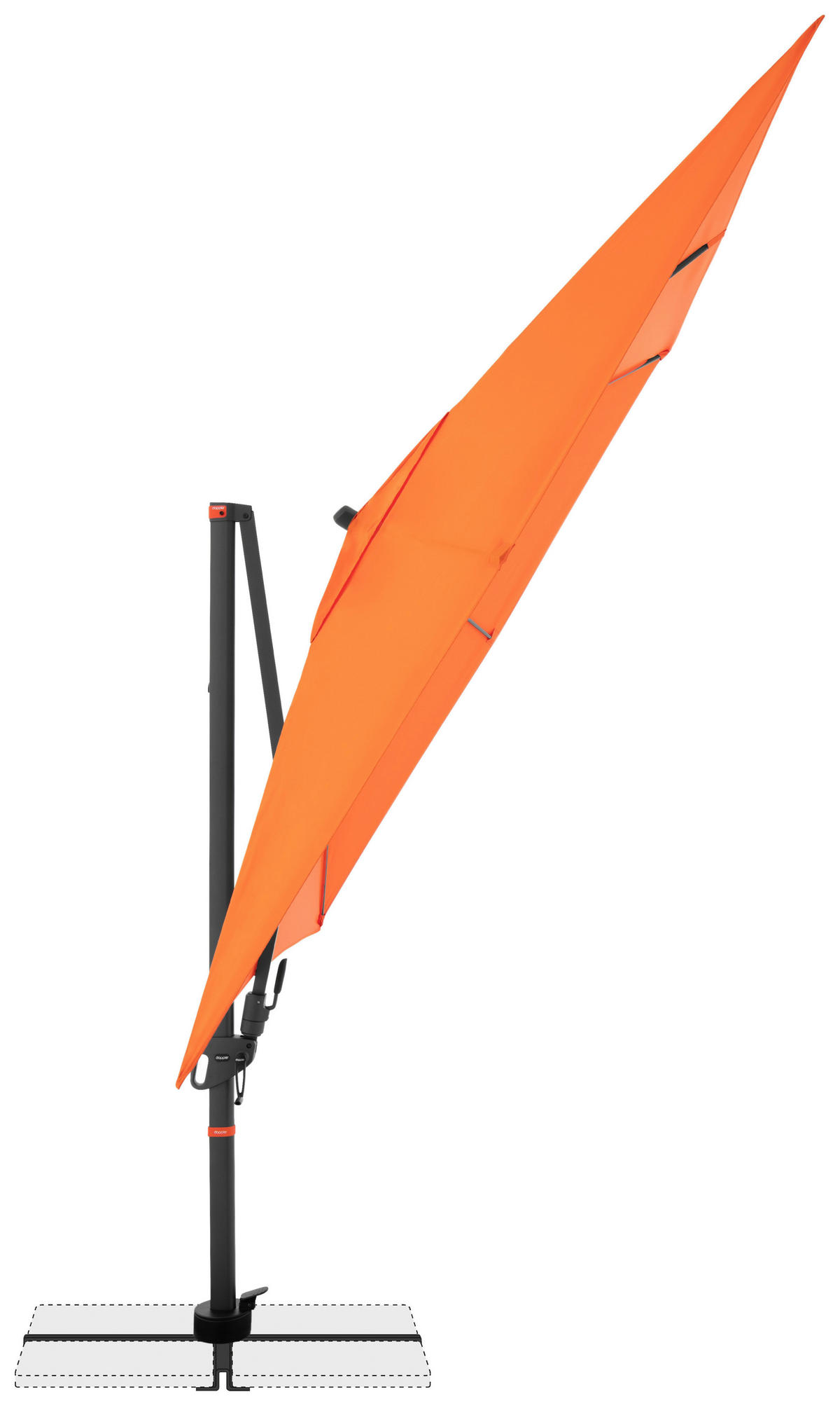 ZÁVESNÝ SLNEČNÍK 280/280 cm - oranžová/antracitová, Basics, kov/textil (280/280cm) - Doppler