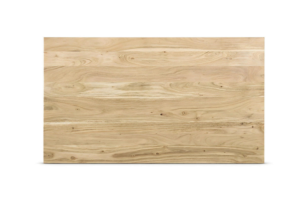 ESSTISCH 160/90/76 cm Echtholz  Holz, Metall rechteckig Akaziefarben  - Schwarz/Akaziefarben, MODERN, Holz/Metall (160/90/76cm) - MID.YOU