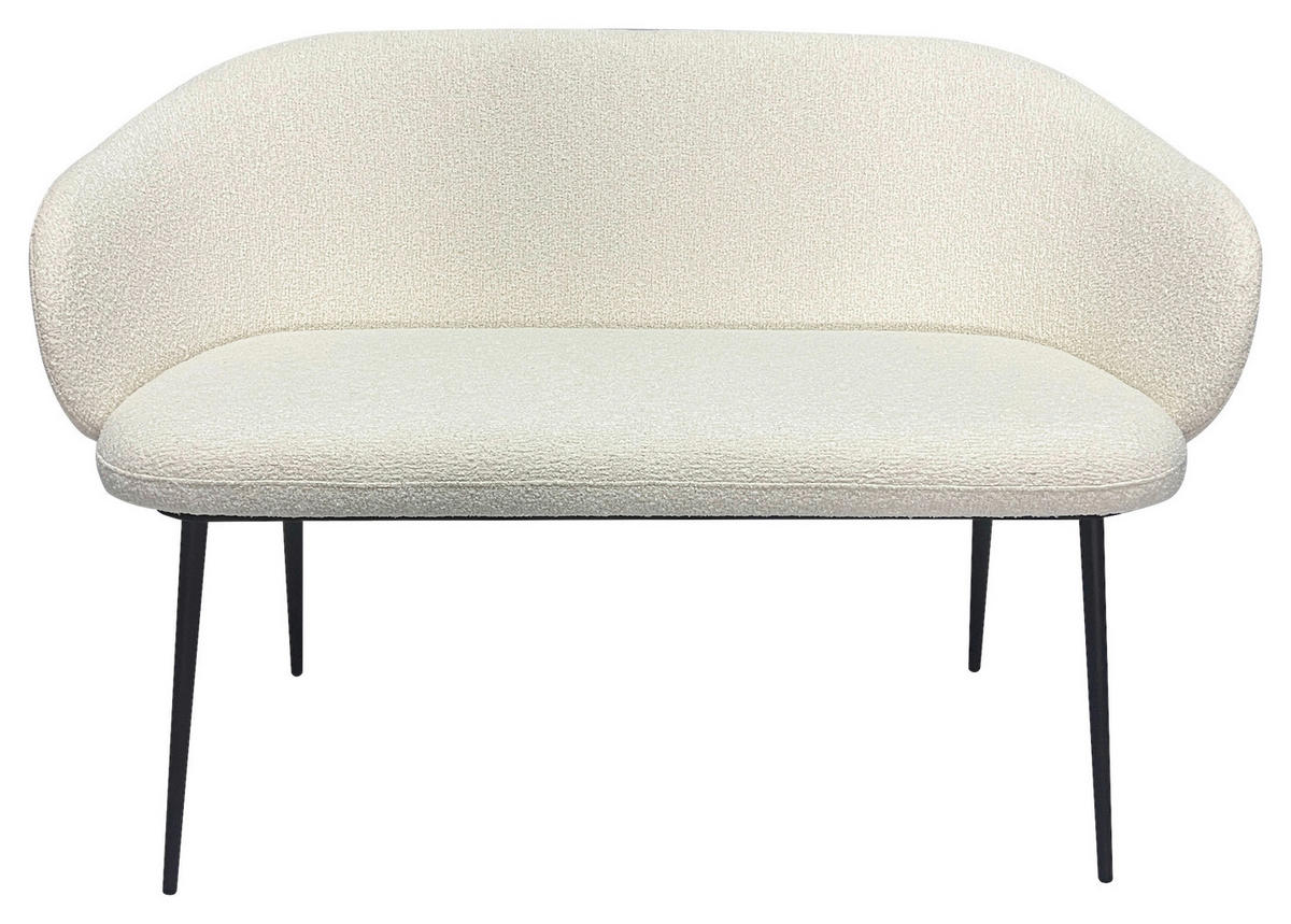 SITZBANK 115,5/80/57 cm Webstoff Creme, Schwarz Pappel Sperrholz  - Creme/Schwarz, MODERN, Holz/Textil (115,5/80/57cm) - Livetastic