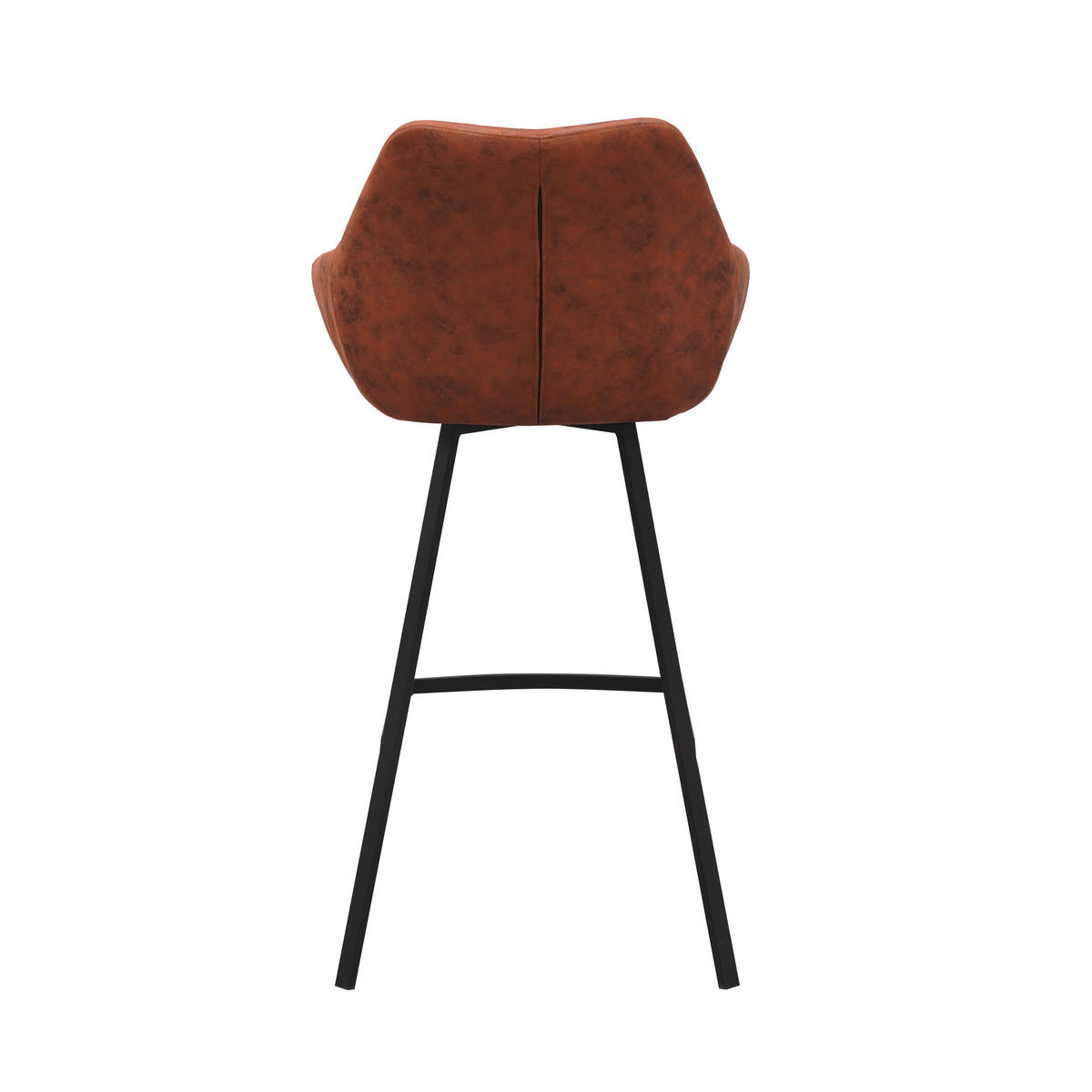 BARHOCKER-SET Mikrofaser Cognac Sitzfläche 180° drehbar, automatische Rückholfunktion  - Cognac/Schwarz, MODERN, Textil/Metall (55/109/57cm) - MID.YOU