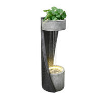 GARTENBRUNNEN - Schwarz/Grau, Basics, Glas/Kunststoff (30/91/30cm) - Gardenson