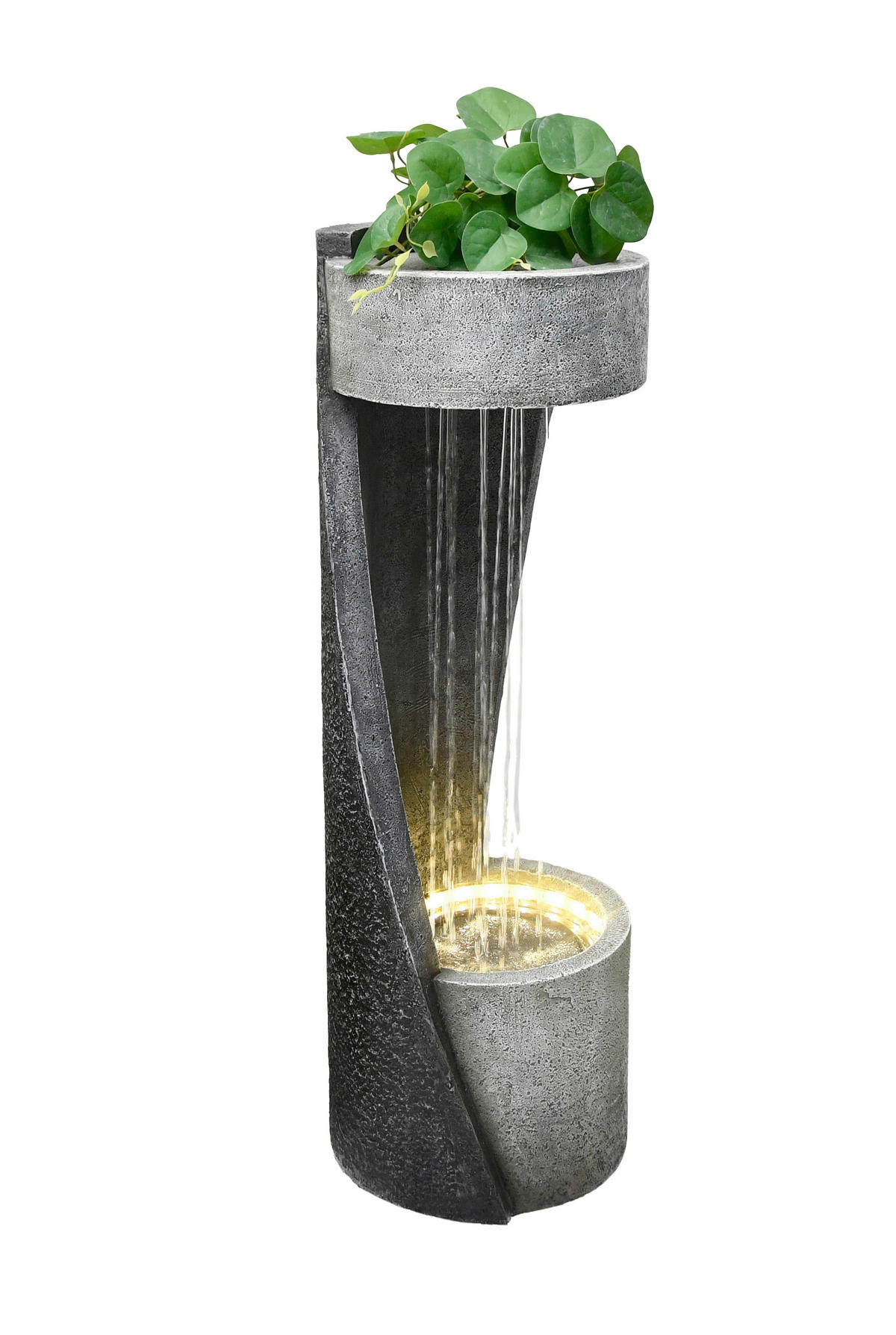 GARTENBRUNNEN - Schwarz/Grau, Basics, Glas/Kunststoff (30/91/30cm) - Gardenson