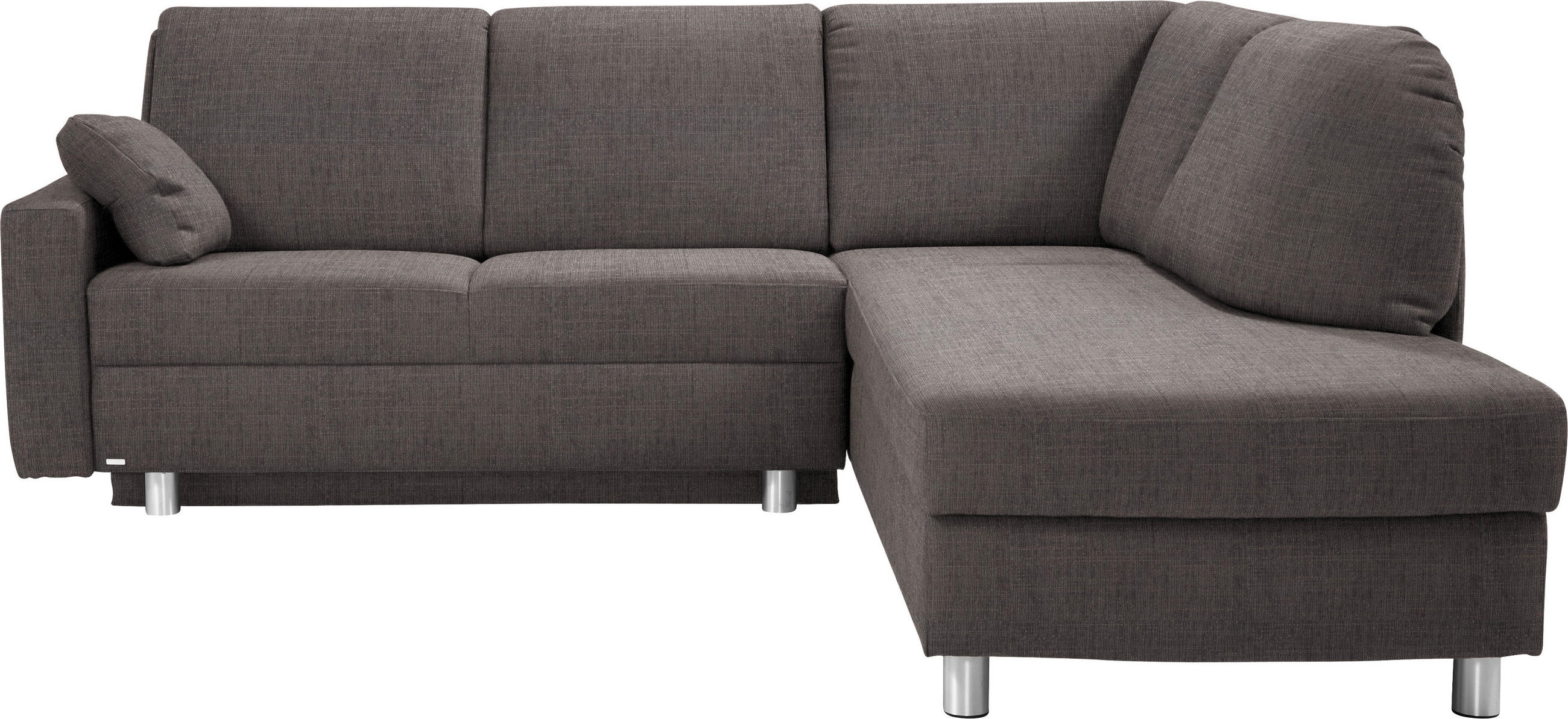 ECKSOFA 227/208 cm  in Chenille Grau Zierkissen, Armlehnenkissen  227/208 cm  - Alufarben/Grau, KONVENTIONELL, Textil/Metall (227/208cm) - Sedda