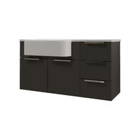 MOSDÓ ALSÓSZEKRÉNY 100/51/33,5 cm  - krómszínű/grafitszürke, Basics, műanyag/faalapú anyag (100/51/33,5cm) - Welnova