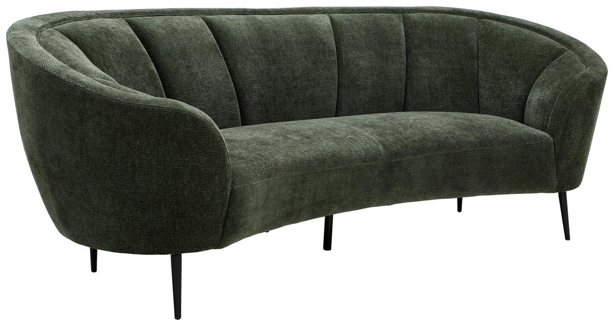 3-SITZER-SOFA Struktur Grün  - Schwarz/Grün, Design, Textil/Metall (234/89/105cm) - Carryhome