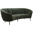 3-SITZER-SOFA Struktur Grün  - Schwarz/Grün, Design, Textil/Metall (234/89/105cm) - Carryhome