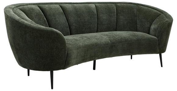 3-SITZER-SOFA Struktur Grün  - Schwarz/Grün, Design, Textil/Metall (234/89/105cm) - Carryhome