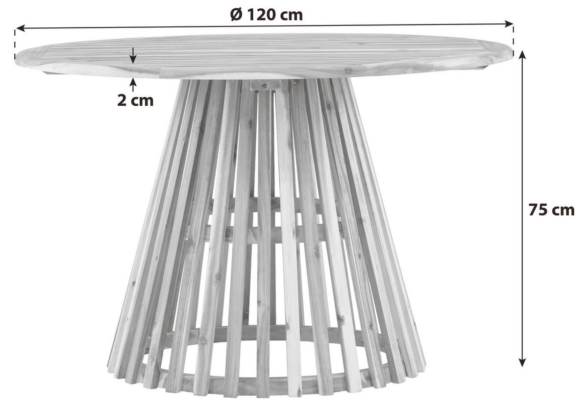 GARTENTISCH 120/120/75 cm  - Akaziefarben, KONVENTIONELL, Holz (120/120/75cm) - Gardenson