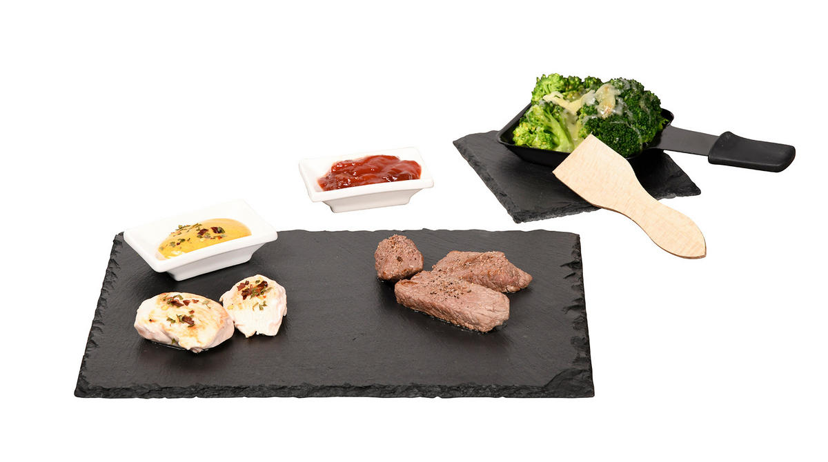 SERVIERSCHALENSET    - Schwarz, Basics, Stein (32,5/17,5/23cm) - Kesper