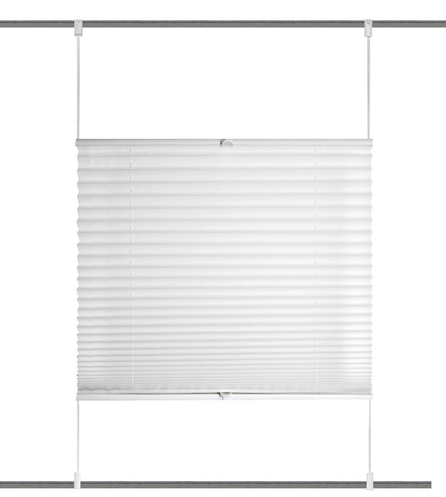PLISSEE 80/130 cm  - Weiß, Design, Textil (80/130cm)