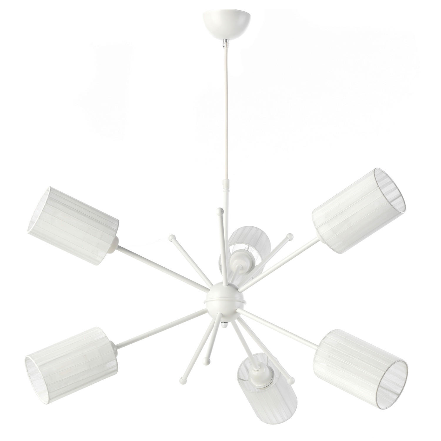 KRONLEUCHTER 80/80/90 cm   - Weiß Hochglanz, Basics, Textil/Metall (80/80/90cm)