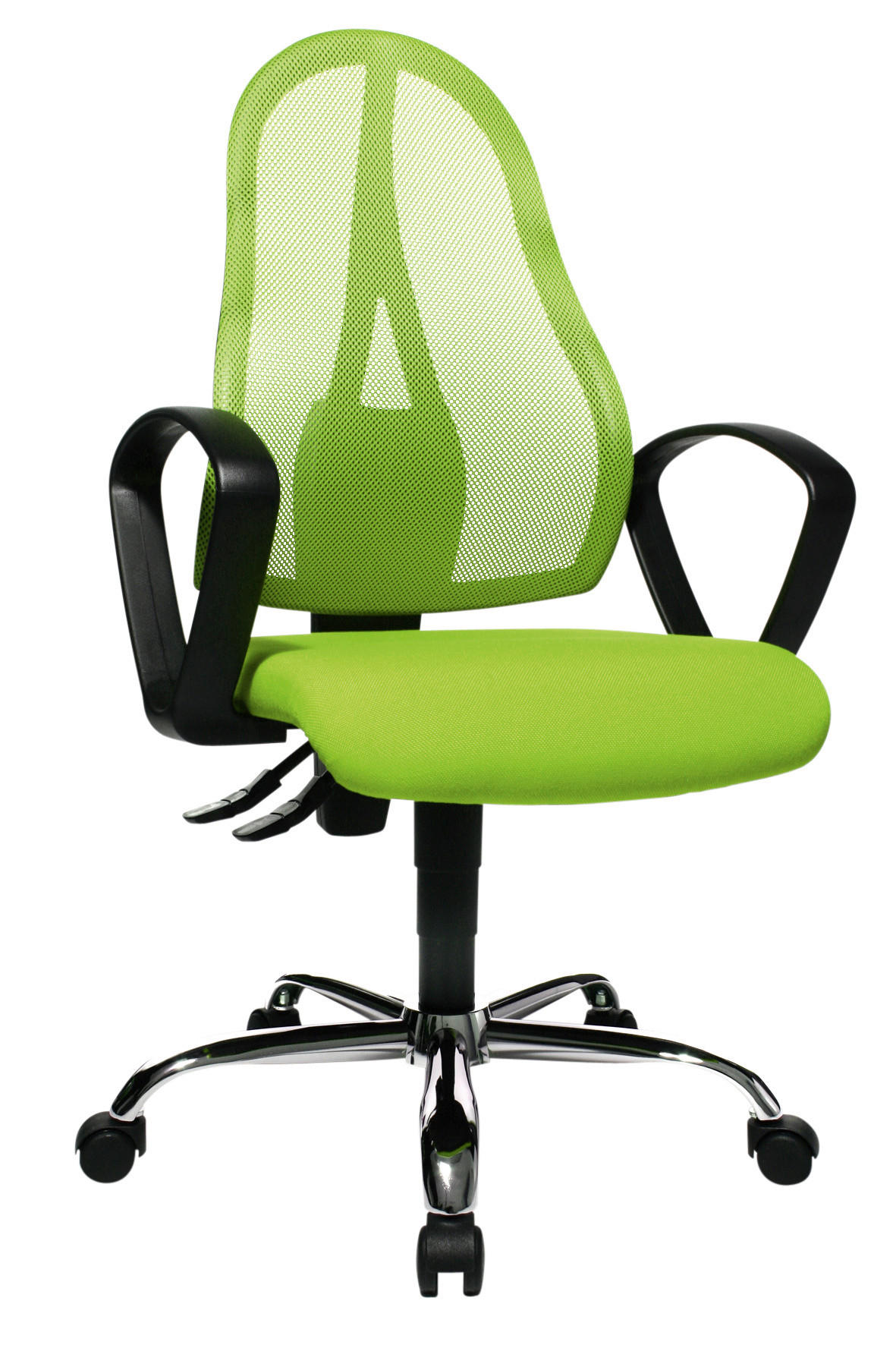 DREHSTUHL Netz Schwarz, Hellgrün  - Schwarz/Hellgrün, Design, Kunststoff/Textil (48/103-111/48cm) - Topstar