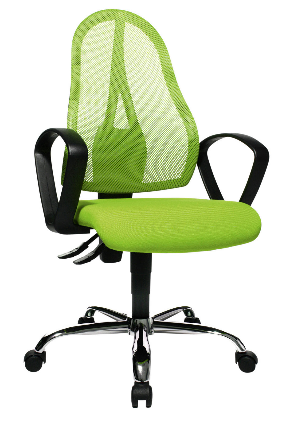 DREHSTUHL Netz Schwarz, Hellgrün  - Schwarz/Hellgrün, Design, Kunststoff/Textil (48/103-111/48cm) - Topstar