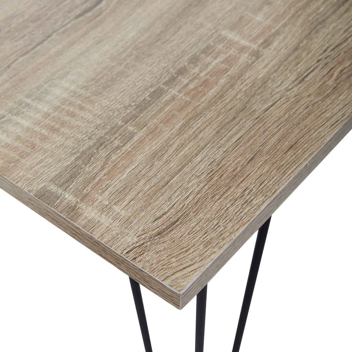 JEDILNA MIZA, naravne barve, črna  - črna/naravne barve, Basics, kovina/leseni material (150/70/75cm) - MID.YOU