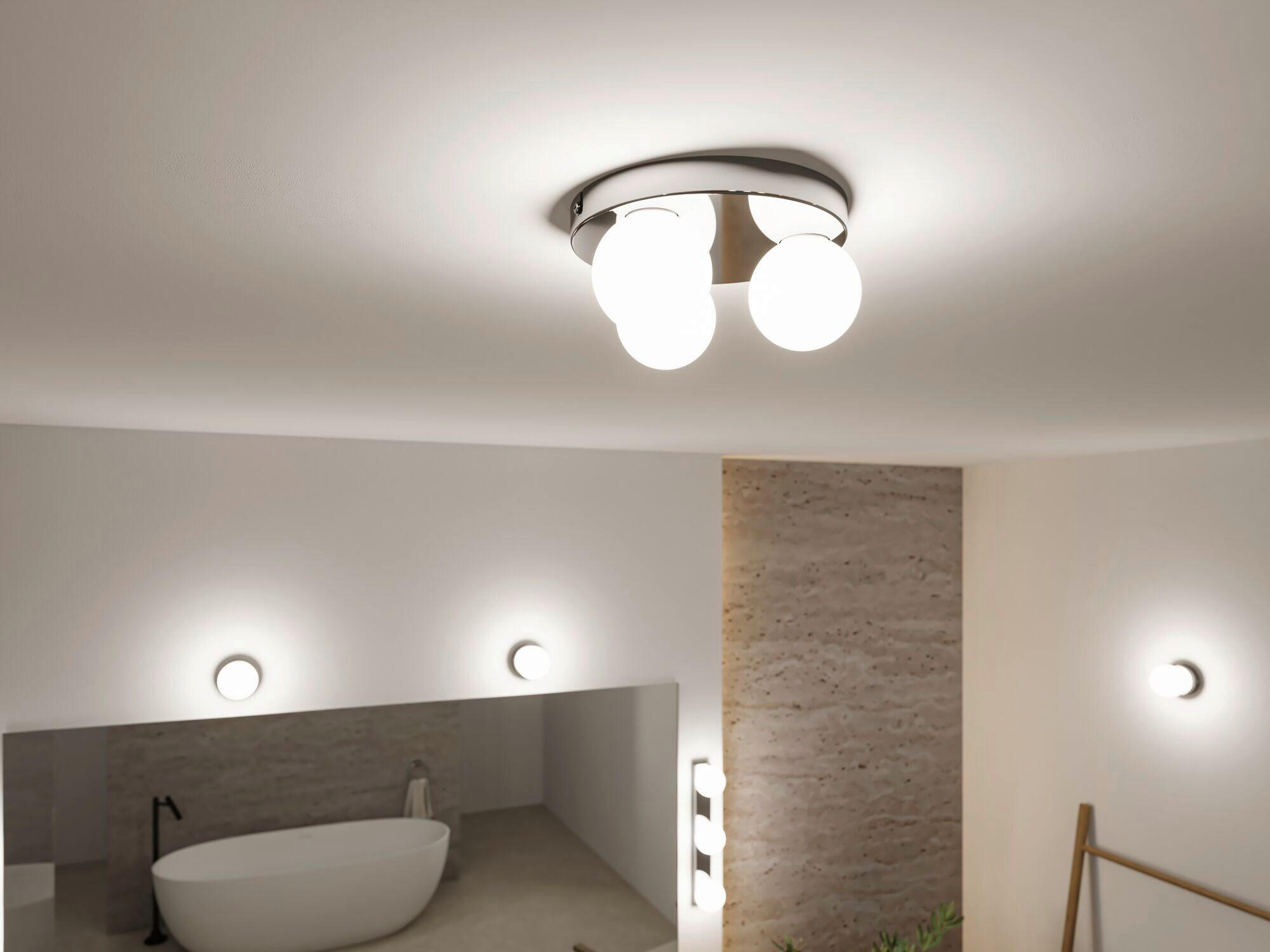 BADEZIMMER-WANDLEUCHTE Gove 22,0/10,0 cm   - Chromfarben/Weiß, Basics, Glas/Metall (22,0/10,0cm) - Paulmann