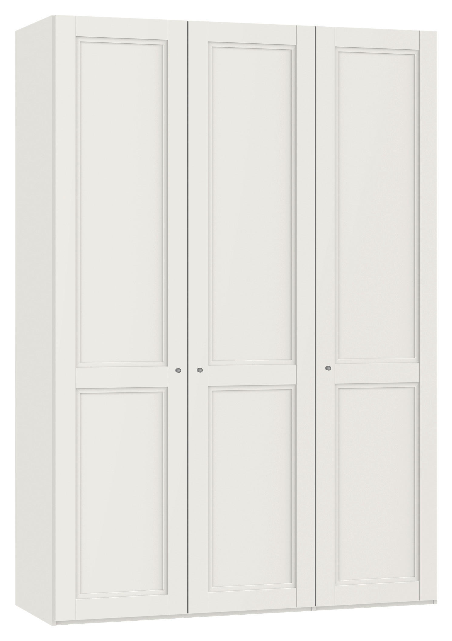 DREHTÜRENSCHRANK  in Weiß  - Silberfarben/Weiß, Design, Holzwerkstoff/Metall (153/220/59cm) - Jutzler