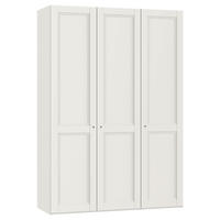 DREHTÜRENSCHRANK 153/220/59 cm,  in Weiß, 3-türig  - Silberfarben/Weiß, Design, Holzwerkstoff/Metall (153/220/59cm) - Jutzler