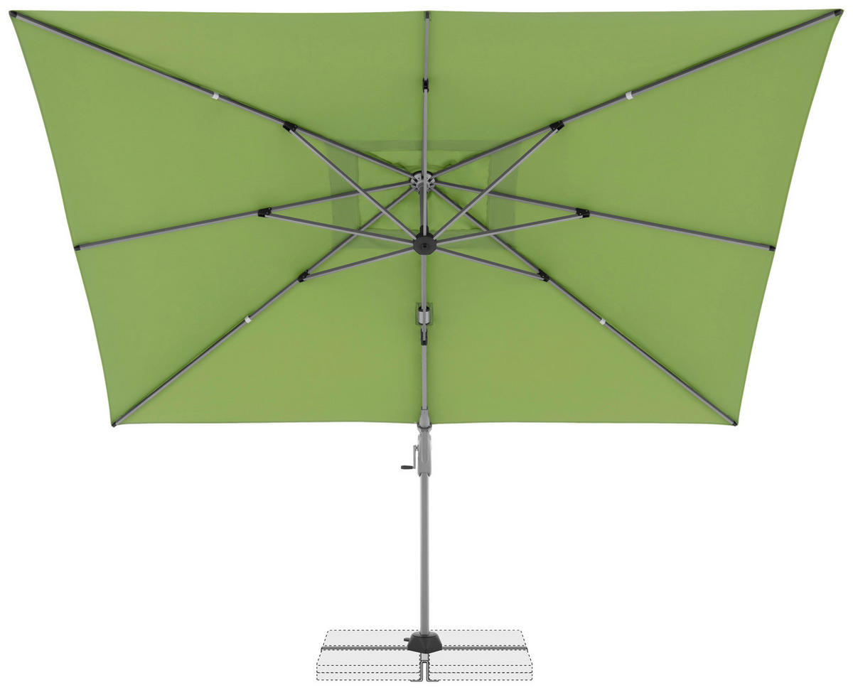 AMPELSCHIRM 350x260 cm Hellgrün  - Silberfarben/Hellgrün, Basics, Textil/Metall (350/260cm) - Doppler