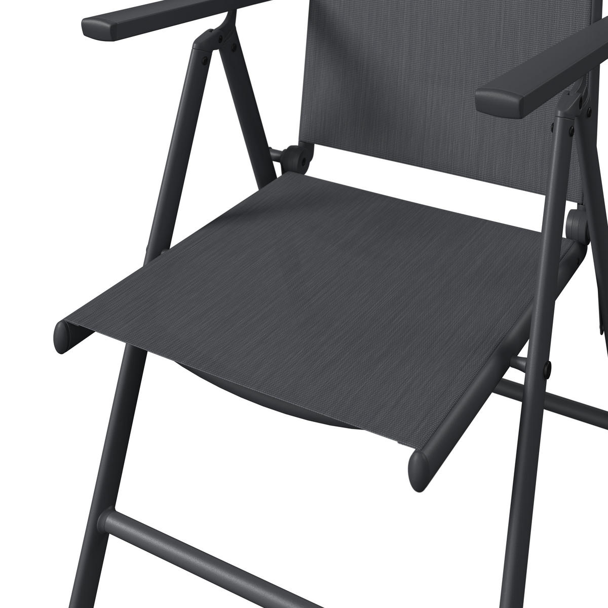 GARTENSESSEL Aluminium Anthrazit  - Anthrazit, MODERN, Textil/Metall (54/107/66cm) - Ambia Garden