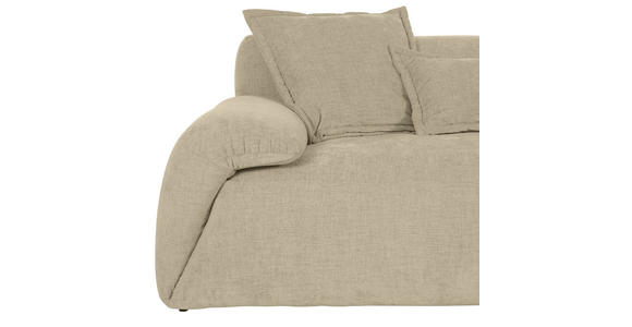 ECKSOFA Beige Flachgewebe - Beige/Schwarz, KONVENTIONELL, Kunststoff/Textil (274/174cm) - Carryhome