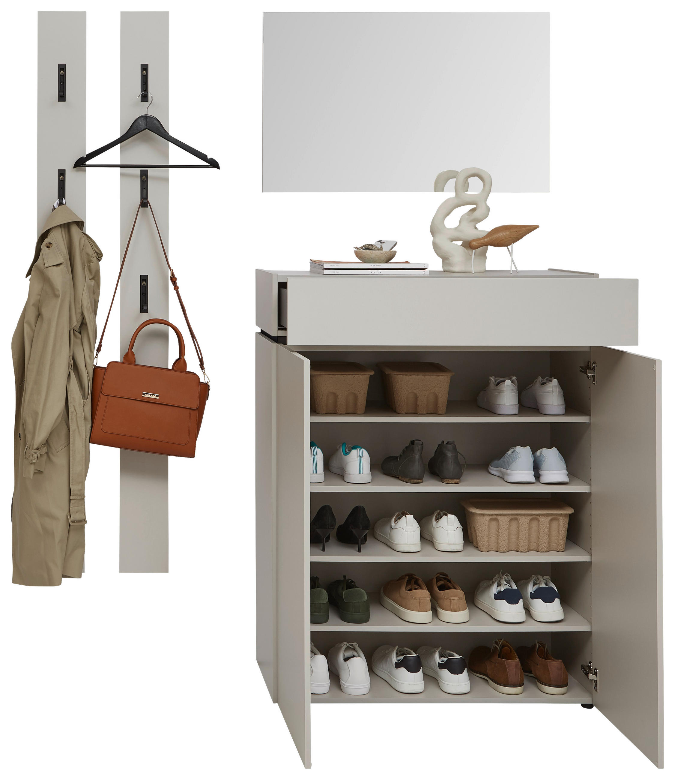 GARDEROBE 4-teilig  in 140/199/40 cm  - Kaschmir, Design, Holzwerkstoff (140/199/40cm) - Voleo