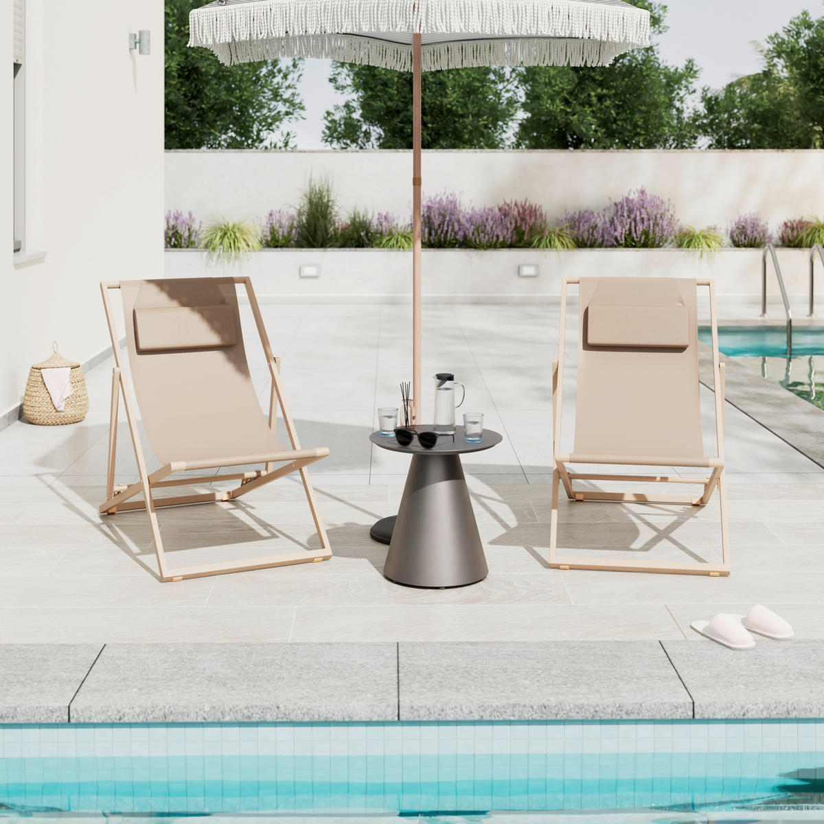 OPALOVACÍ LEHÁTKO kov, textil - krémová, Moderní, kov/textil (104/76-93/63cm) - Ambia Garden