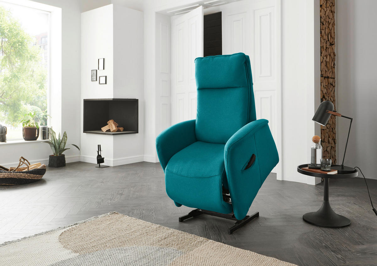 FERNSEHSESSEL in Chenille Petrol  - Petrol, Konventionell, Kunststoff/Textil (79-83/108/87cm) - Valdera