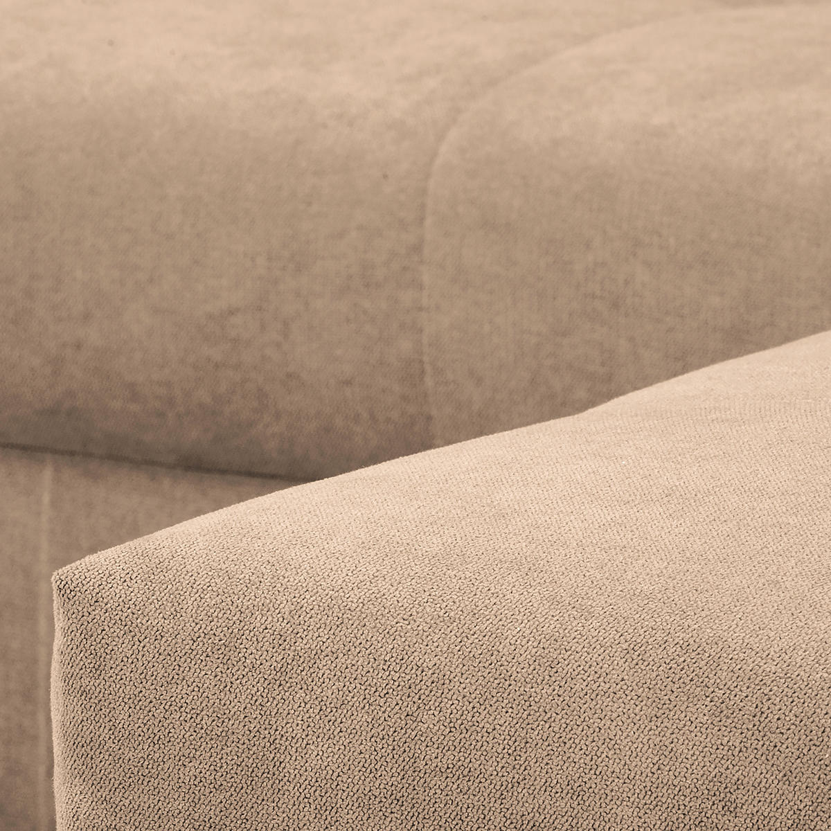 ECKSOFA inkl. Hocker Ariella Creme Mikrofaser  - Creme/Naturfarben, Design, Holz/Textil (161/231cm) - Livetastic