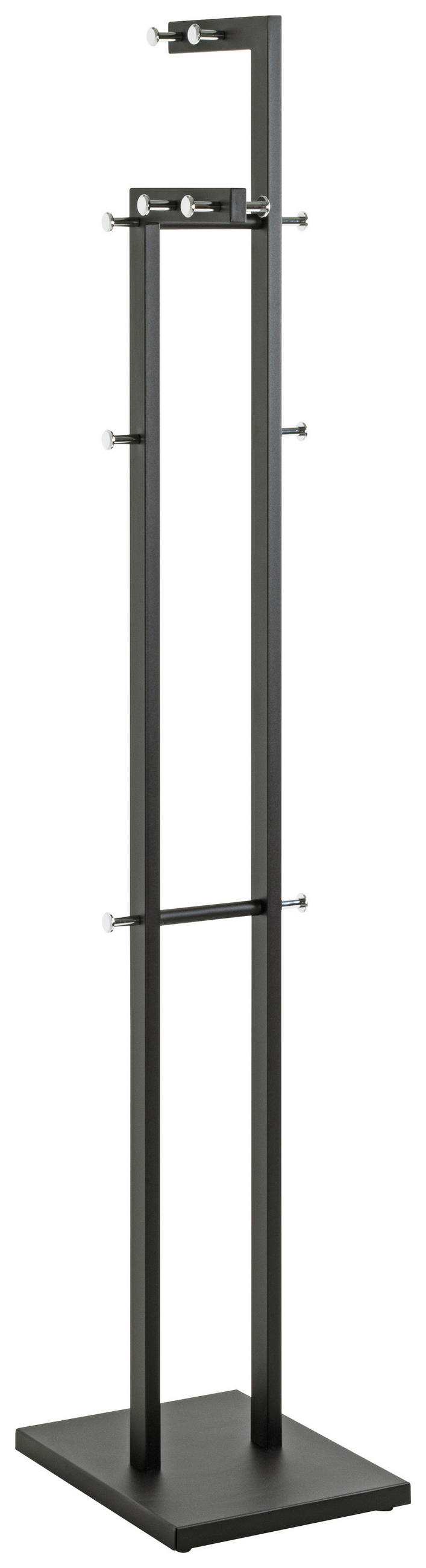 GARDEROBENSTÄNDER in Schwarz, Chromfarben 42/175/30 cm   - Chromfarben/Schwarz, Design, Metall (42/175/30cm)