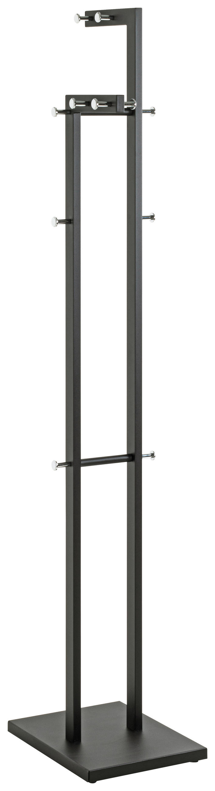 GARDEROBENSTÄNDER in Schwarz, Chromfarben 42/175/30 cm   - Chromfarben/Schwarz, Design, Metall (42/175/30cm)