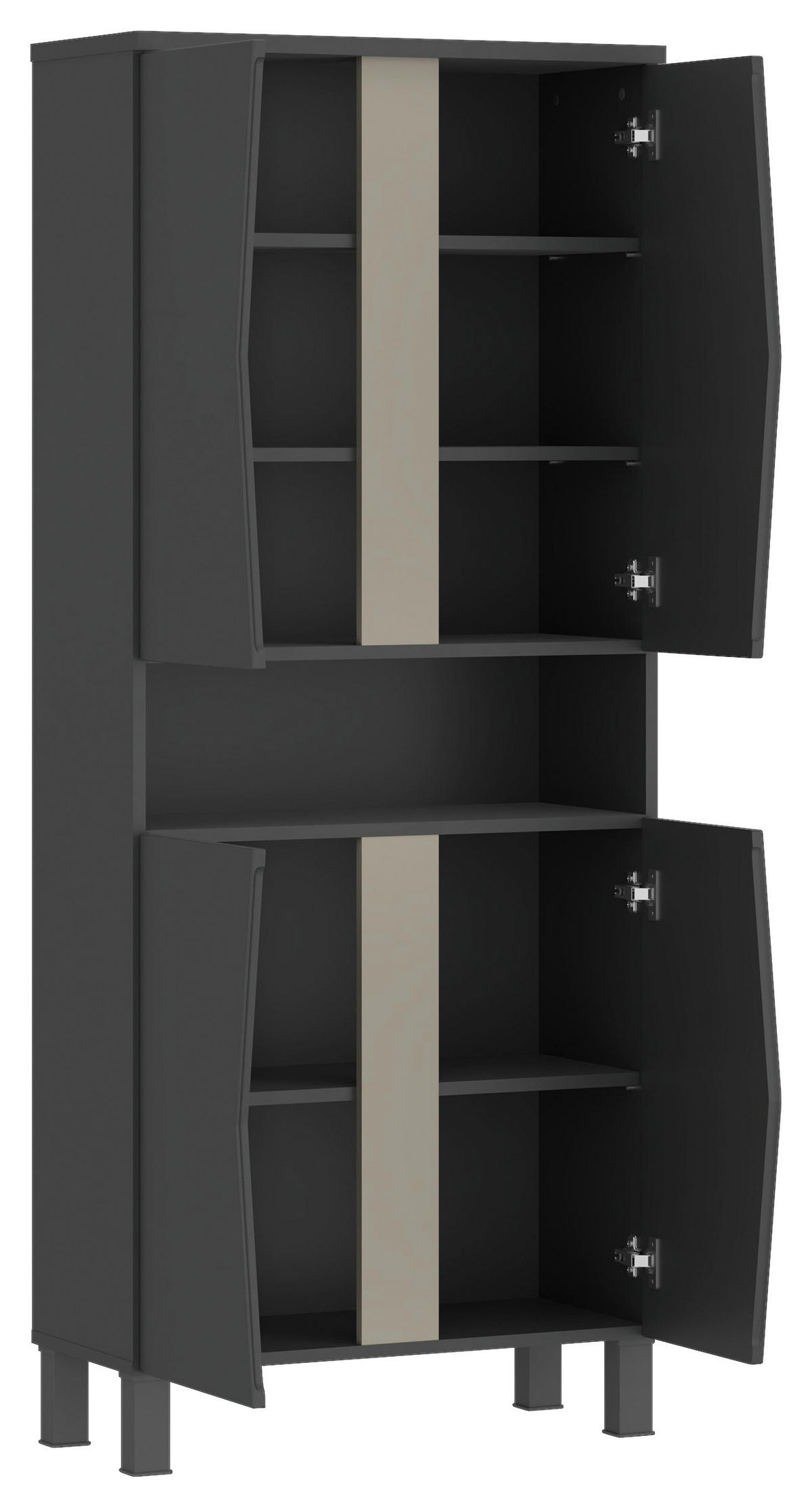 HOCHSCHRANK 68,6/170/35,3 cm  - Anthrazit/Weiß, MODERN, Keramik/Holzwerkstoff (68,6/170/35,3cm) - MID.YOU