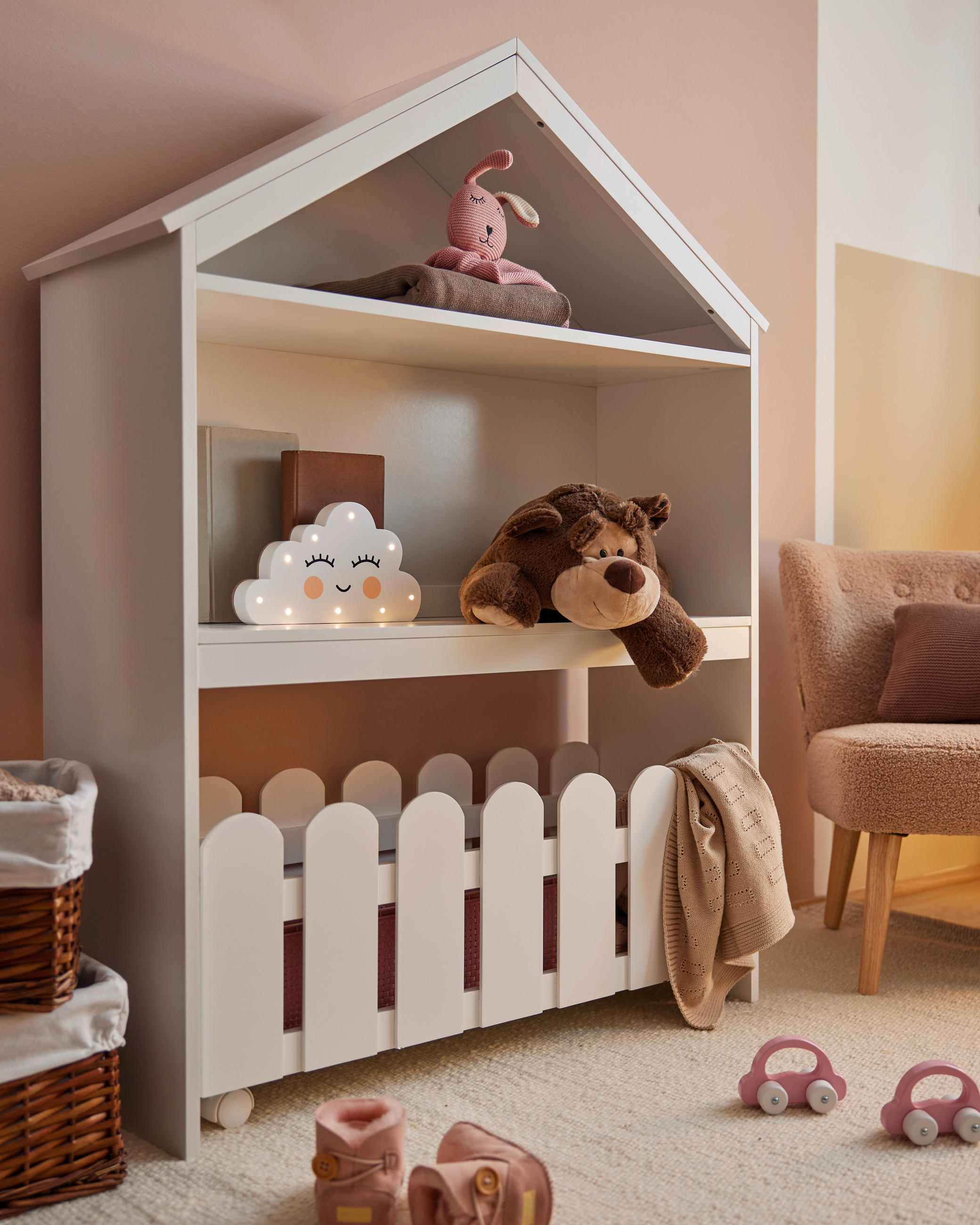 REGÁL DO DĚTSKÉHO POKOJE bílá,  - bílá, Basics, kompozitní dřevo/plast (87/114/30cm) - My Baby Lou