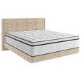 BOXSPRINGBETT 180/200 cm  in Beige  - Beige/Schwarz, KONVENTIONELL, Kunststoff/Textil (180/200cm) - Carryhome